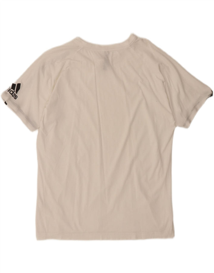 ADIDAS Mens T-Shirt Top Medium White Vintage Adidas and Second-Hand Adidas from Messina Hembry 