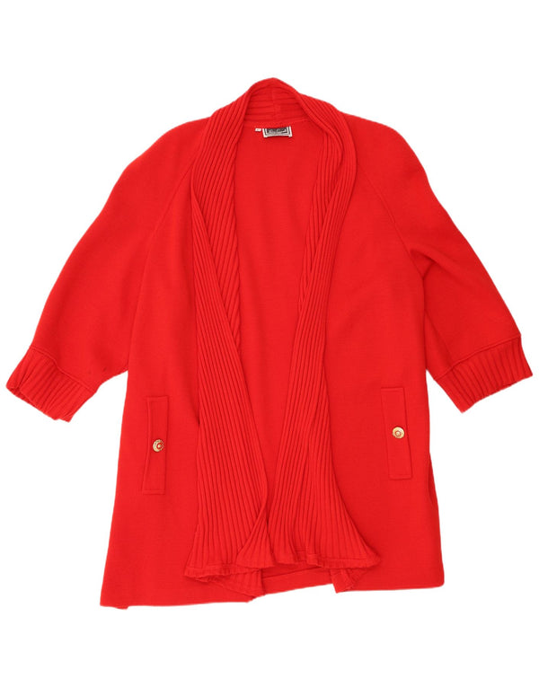 Luisa Spagnoli Pull cardigan ouvert long pour femme UK 16 Large Rouge