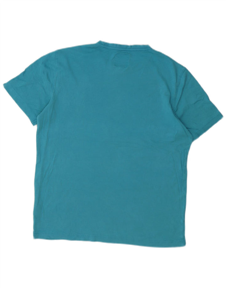Crew Clothing Herren-T-Shirt-Oberteil aus mittelblauer Baumwolle