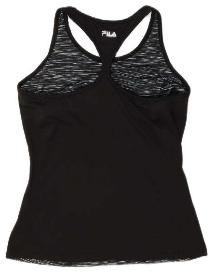 Adidas Womens Vest Top UK 12 Medium Black Flecked Polyester