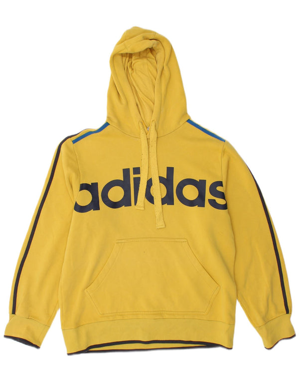 Мужской джемпер с капюшоном Adidas с рисунком, средний желтый хлопок, хлопок