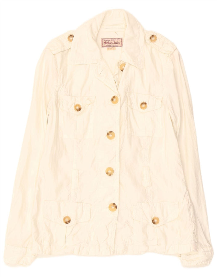 MARLBORO CLASSICS Womens Military Jacket EU 44 XL Off White Flax