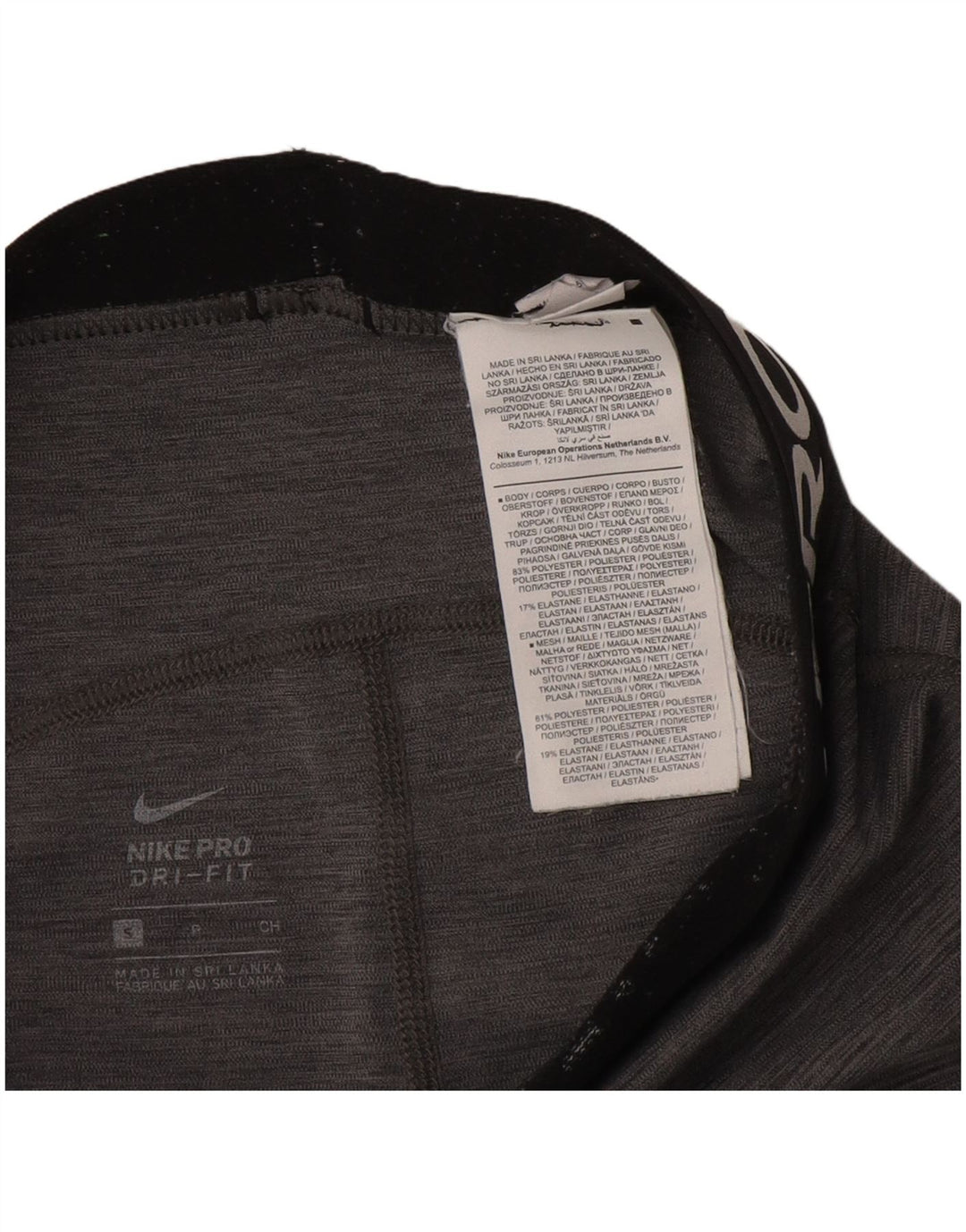 Nike Womens Dri Fit Graphic Leggings UK 10 Small  Grey Flecked Polyester