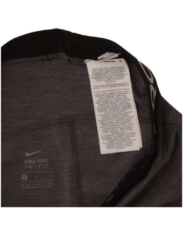 Nike Womens Dri Fit Graphic Leggings UK 10 Small  Grey Flecked Polyester