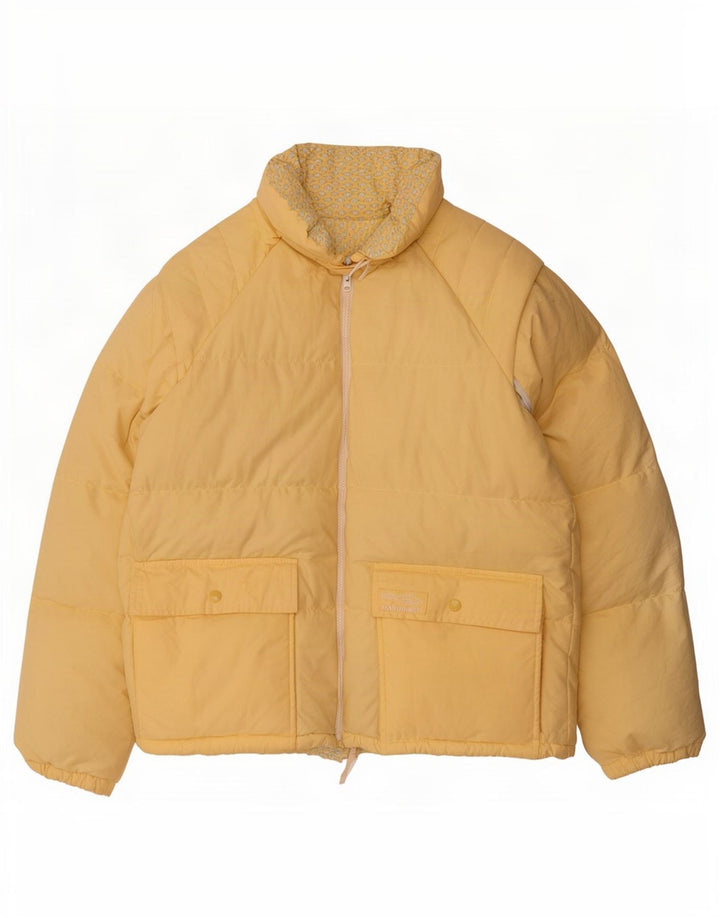Vintage Womens Hooded Oversized Padded Jacket IT 44 Medium Yellow