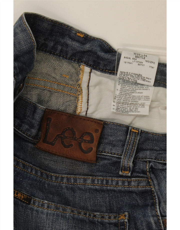 Lee Womens Seattle Straight Jeans W33 L34 Navy Blue Cotton