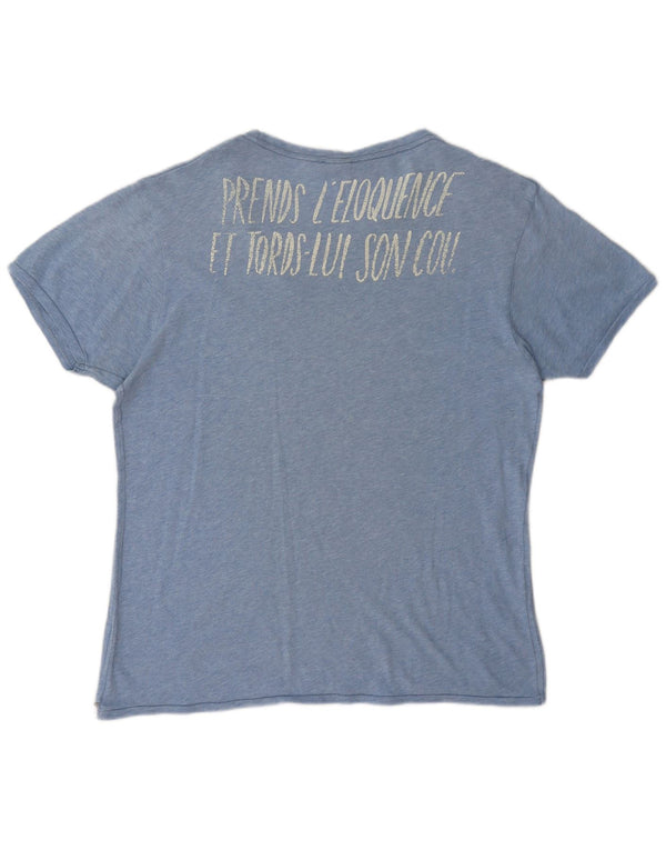 Scotch & Soda Mens Graphic T-Shirt Top XL Blue