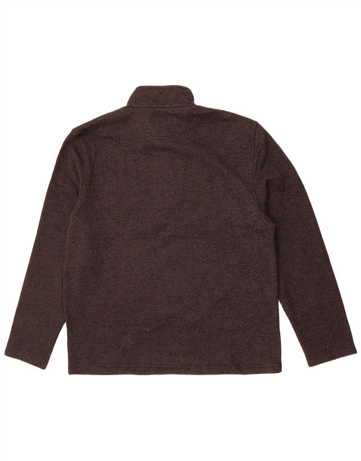 Izod Mens Zip Neck Jumper Sweater Large Grey Polyester