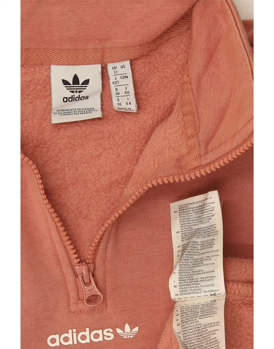 Adidas Womens Oversized Graphic Sweatshirt Jumper UK 12 Medium Orange