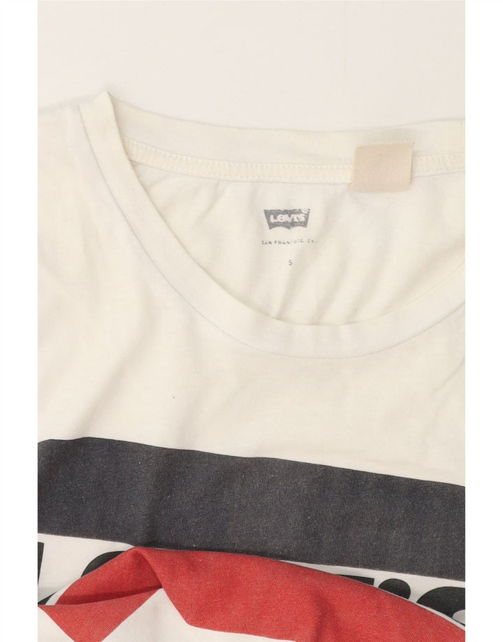 LEVI'S Womens Graphic T-Shirt Top UK 10 Small White