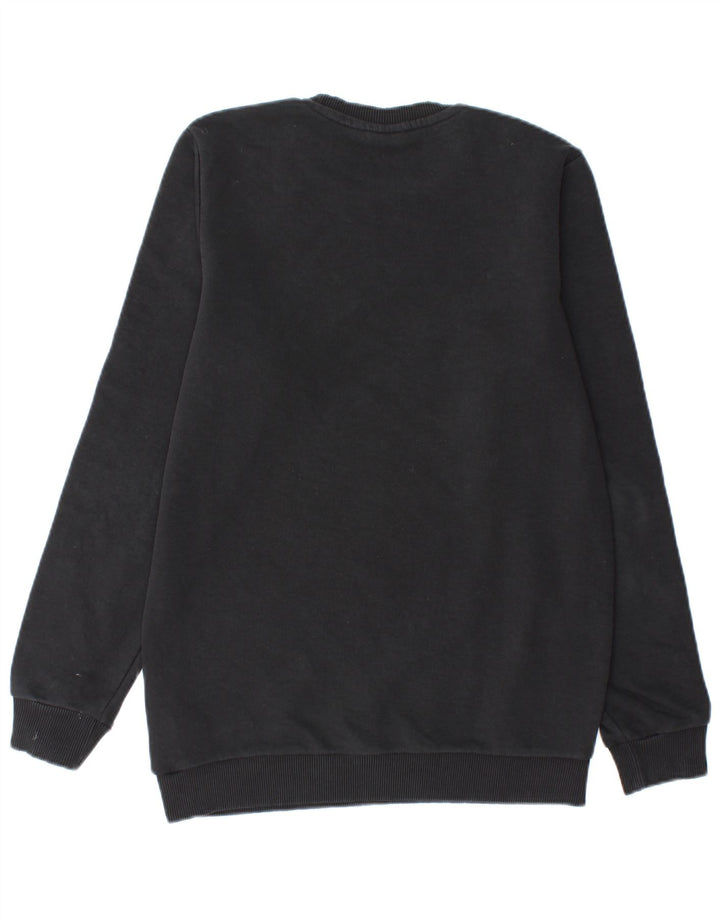 FILA Mens Graphic Sweatshirt Jumper Small Black Colourblock Cotton