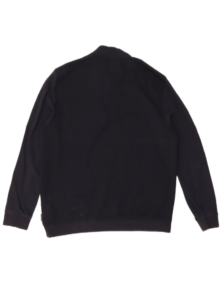 Ted Baker Herre Zip Neck Sweatshirt Jumper Størrelse 4 Large Navy Blue Polyester