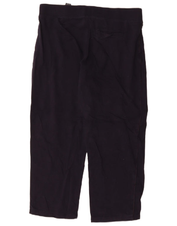 Marks & Spencer Womens Tracksuit Trousers UK 16 Large Navy Blue Cotton