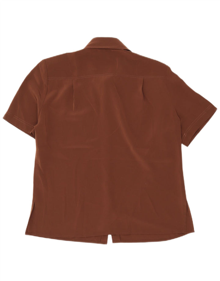 RENATO BALESTRA Womens Short Sleeve Shirt IT 46 Large Brown
