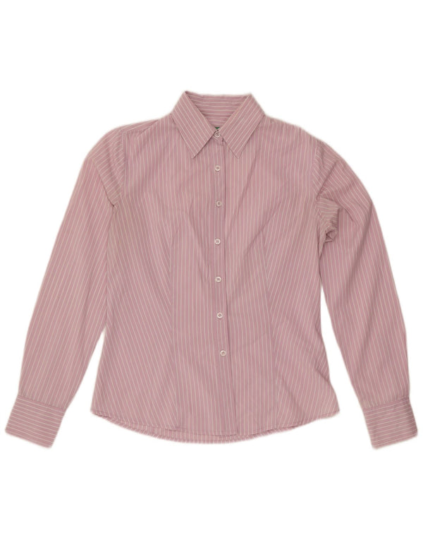 Camicia da donna Benetton UK 14 Cotone gessato rosa medio
