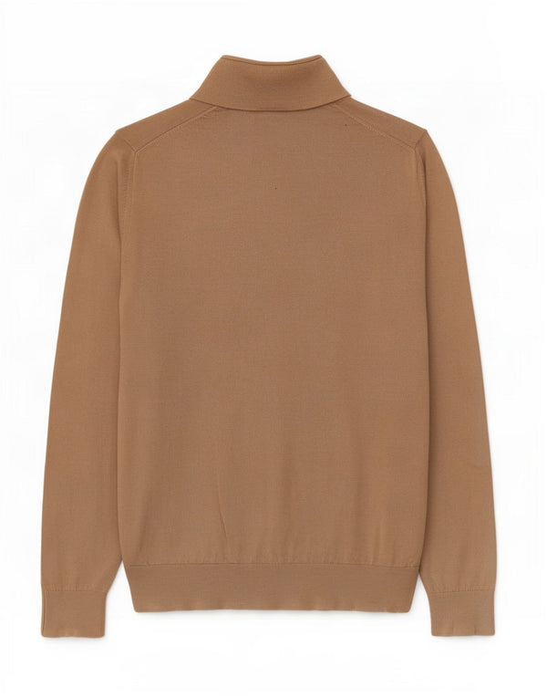 Reiss Herre Zip Neck Jumper Sweater Large Brun Uld