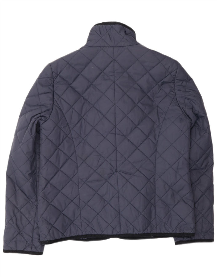 Giacca trapuntata da donna Jaeger UK 14 poliestere blu navy medio