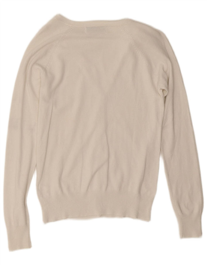 Zara Womens Cardigan Sweater UK 10 Small White Cotton