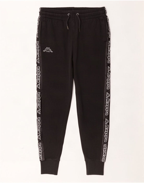 Kappa Pantalon de Survêtement Graphique Homme Joggers Petit Coton Noir