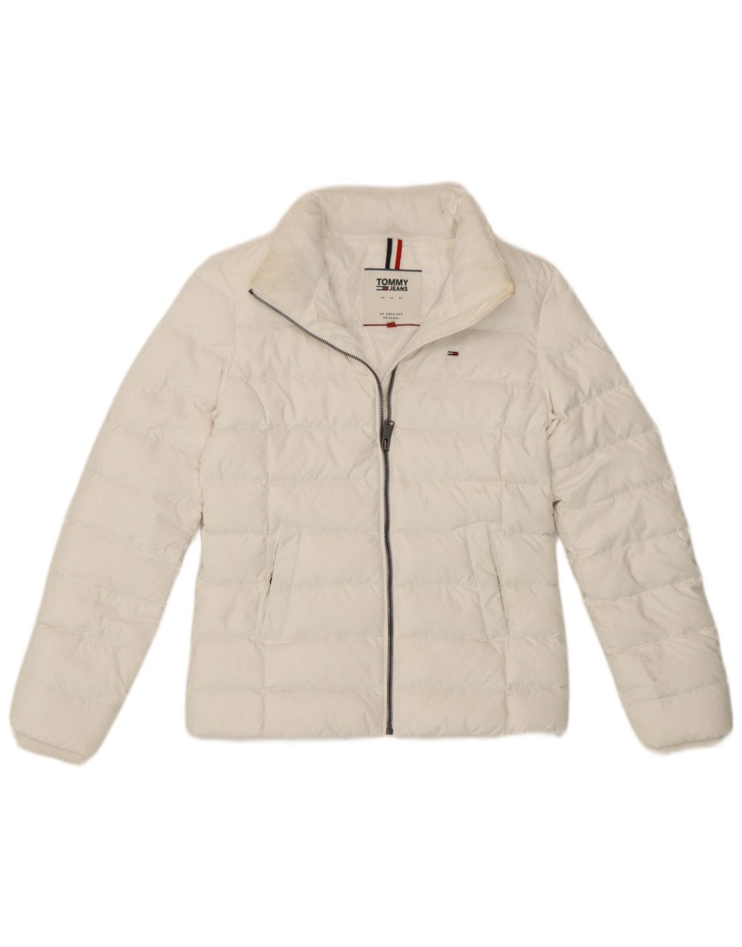 Tommy Hilfiger Womens Padded Jacket UK 6 XS White Polyester