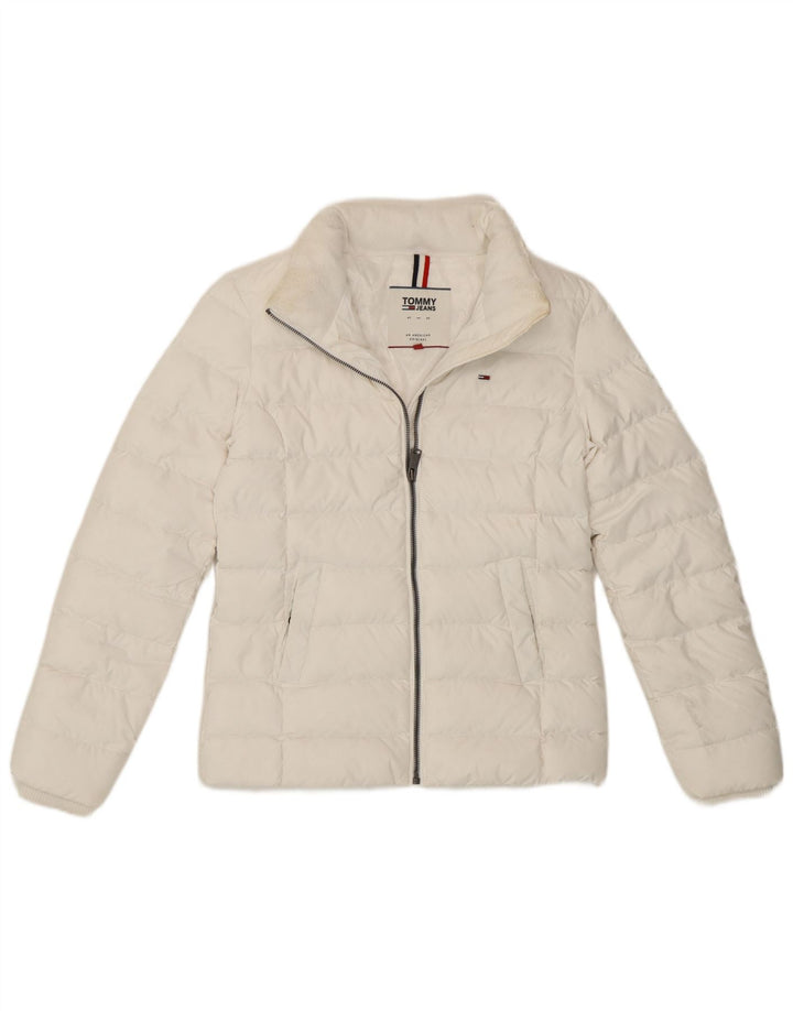 Tommy Hilfiger Womens Padded Jacket UK 6 XS White Polyester