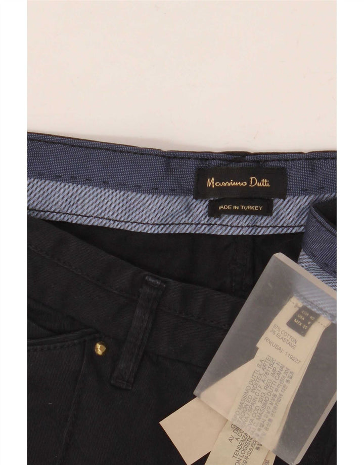 Massimo Dutti Womens Slim Chino Trousers EU 40 Medium W30 L31 Navy Blue