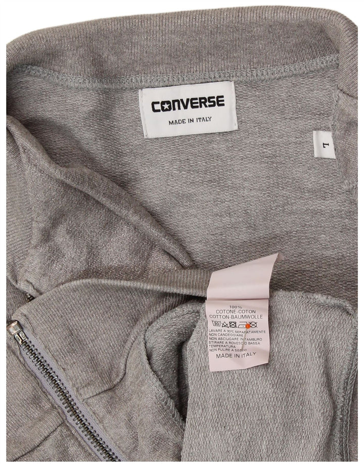 CONVERSE Womens Tracksuit Top Jacket UK 14 Large Silver Cotton