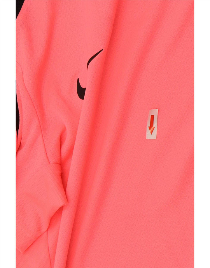Tricou pentru bărbați Nike Dri Fit Top mare roz din poliester color bloc