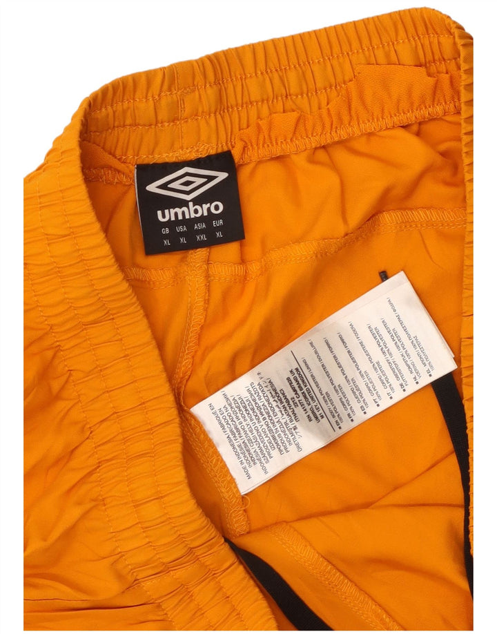 Umbro Mens Graphic Sport Shorts XL  Orange Colourblock Polyester