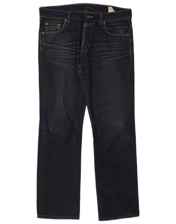 Calvin Klein Jean droit homme W33 L34 bleu marine coton