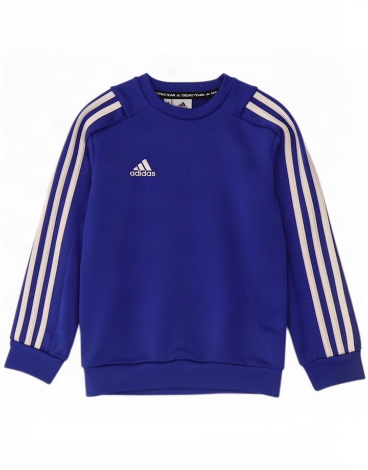Adidas fiú pulóver 7-8 éves kék poliészter pulóver