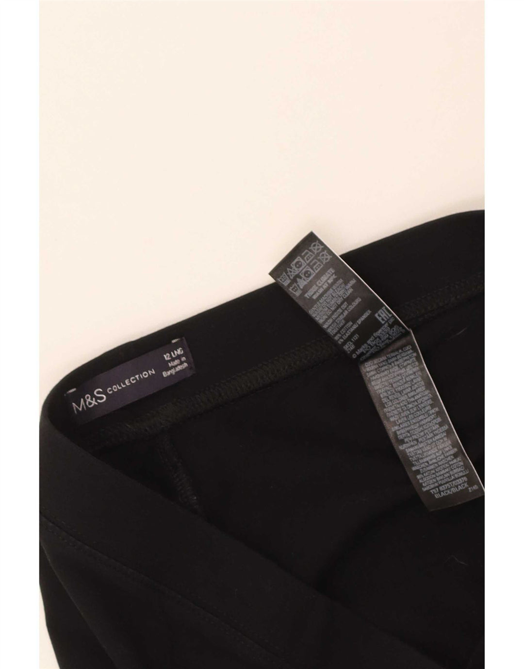 Marks & Spencer Damen Leggings UK 12 Mittelschwarze Baumwolle