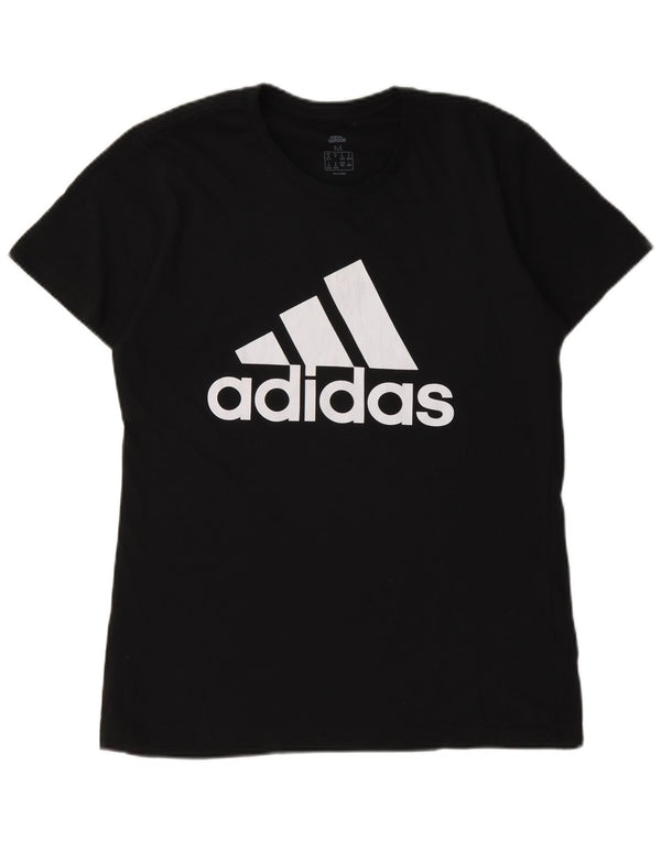 Adidas Damen Graphic T-Shirt Top UK 12/14 Medium Schwarz