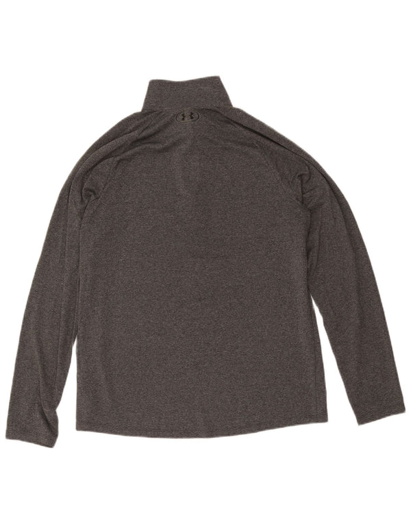 Under Armour Herre Zip Neck Top Langærmet Medium Grey Polyester
