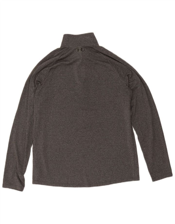 Under Armour Herre Zip Neck Top Langærmet Medium Grey Polyester