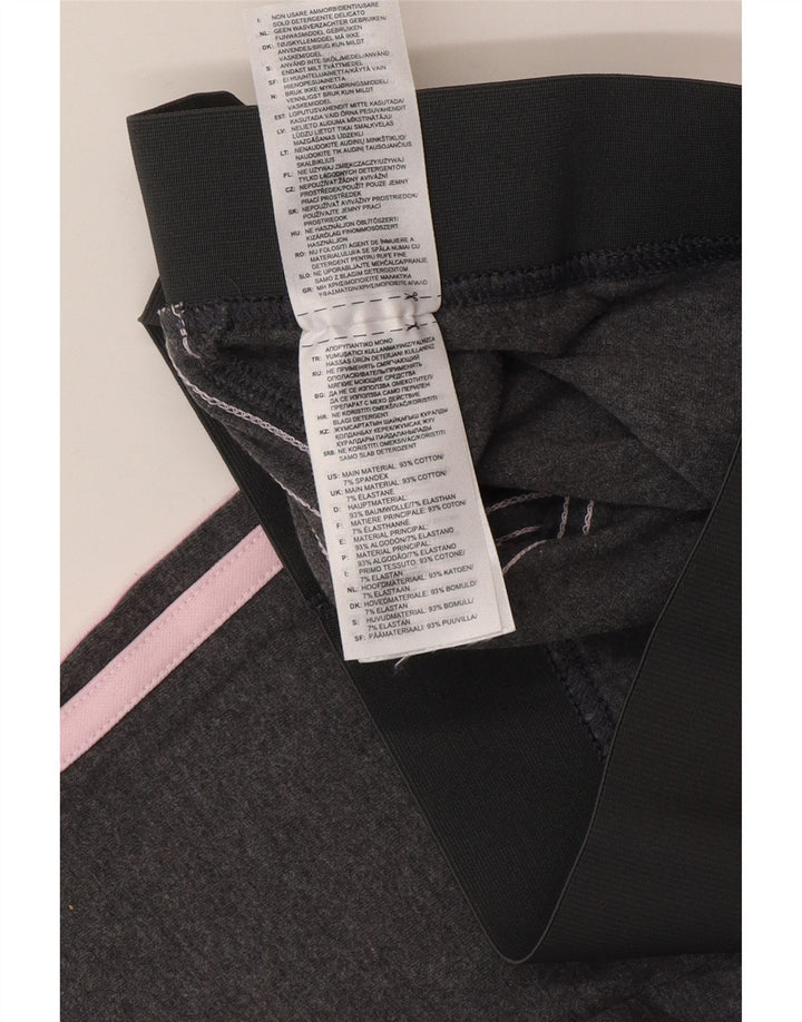 Adidas Womens Leggings UK 8/10 Small Grey Cotton