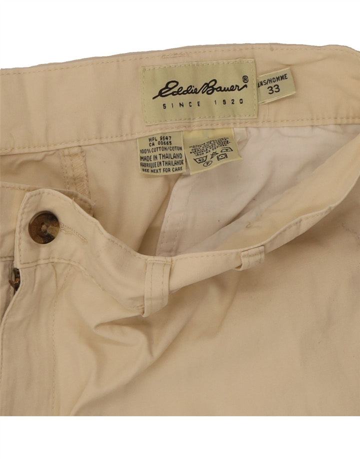 EDDIE BAUER Mens Straight Chino Trousers W33 L29 Beige Cotton Vintage Eddie Bauer and Second-Hand Eddie Bauer from Messina Hembry 