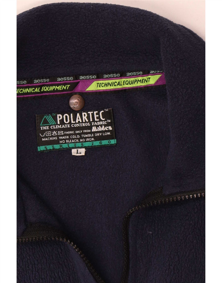 Aesse Mens Fleece Jacket UK 40 Large Navy Blue Polyester