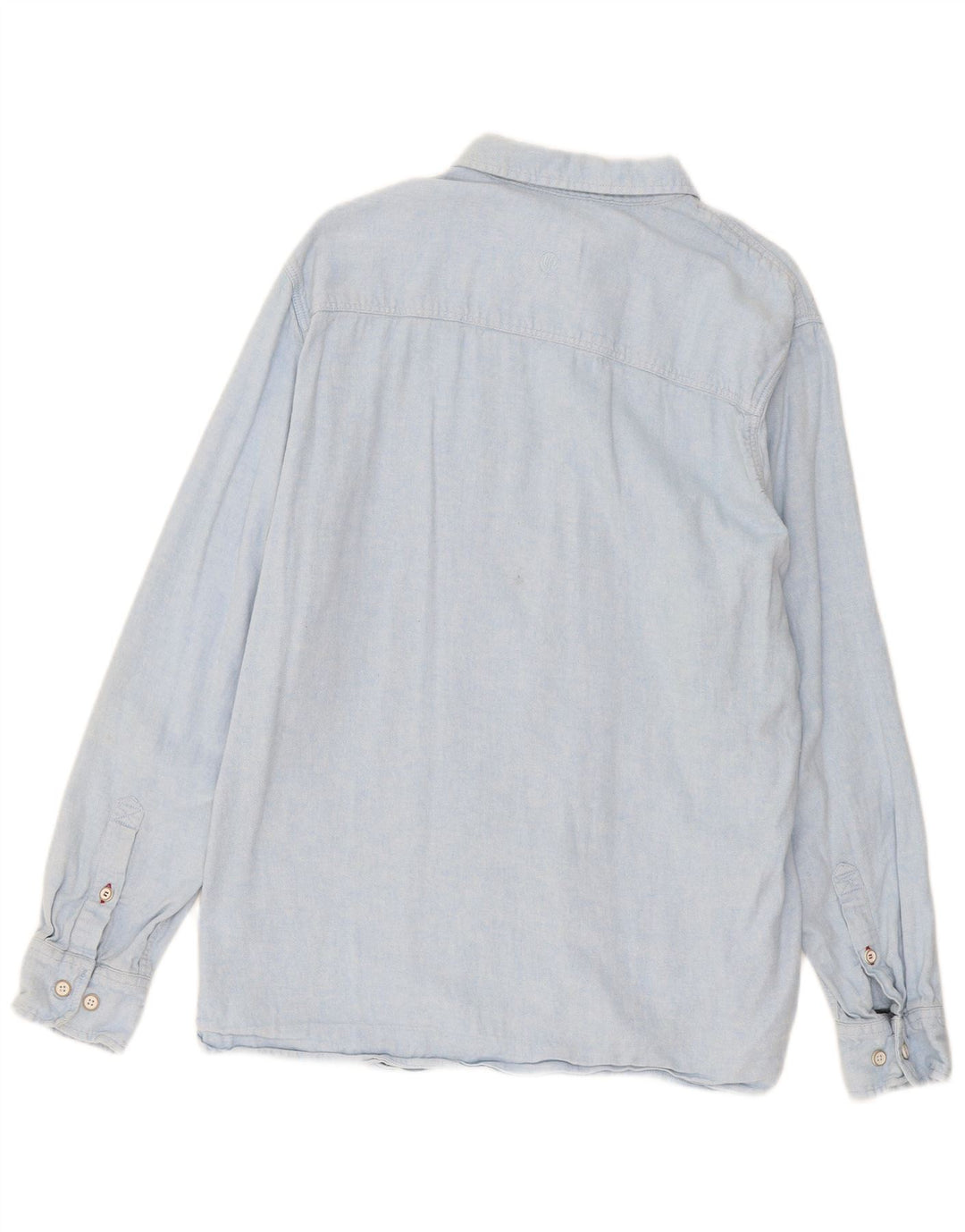 Camisa masculina de flanela Fat Face grande linho azul