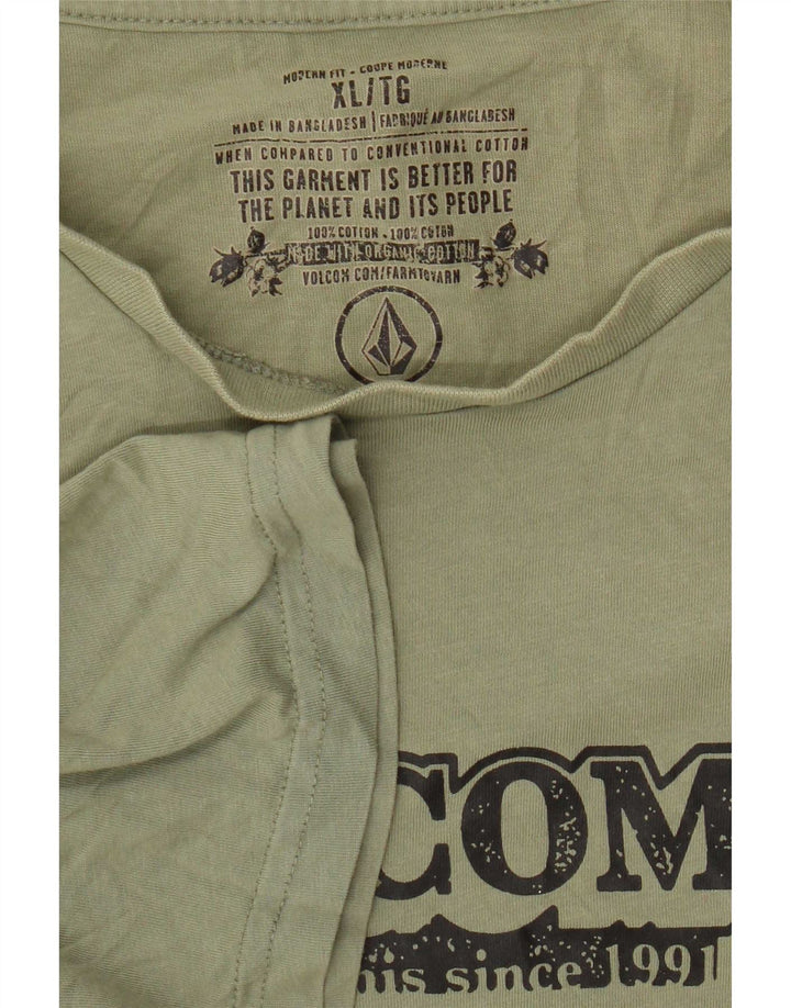 Volcom Mens Graphic T-Shirt Top XL Green Cotton