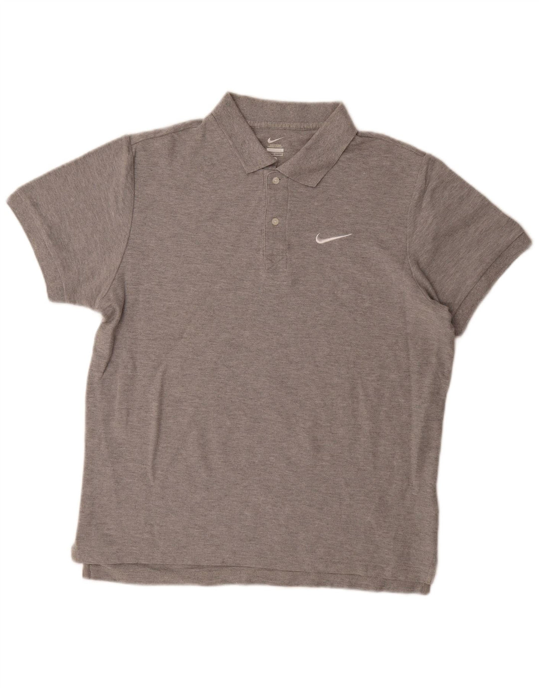 NIKE Mens Polo Shirt Large Grey Cotton