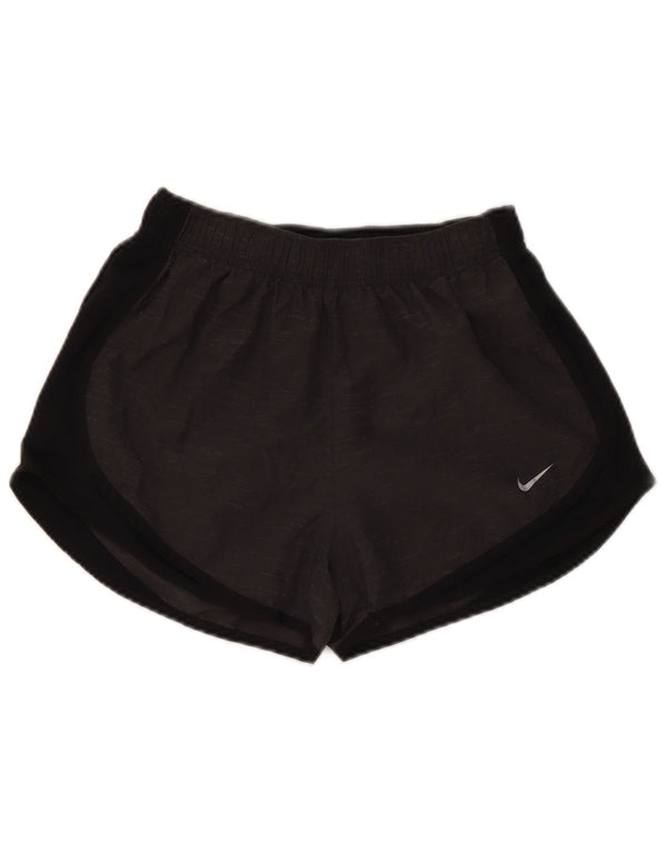 Nike Womens Sport Shorts UK 8 Small Grey Colourblock Polyester