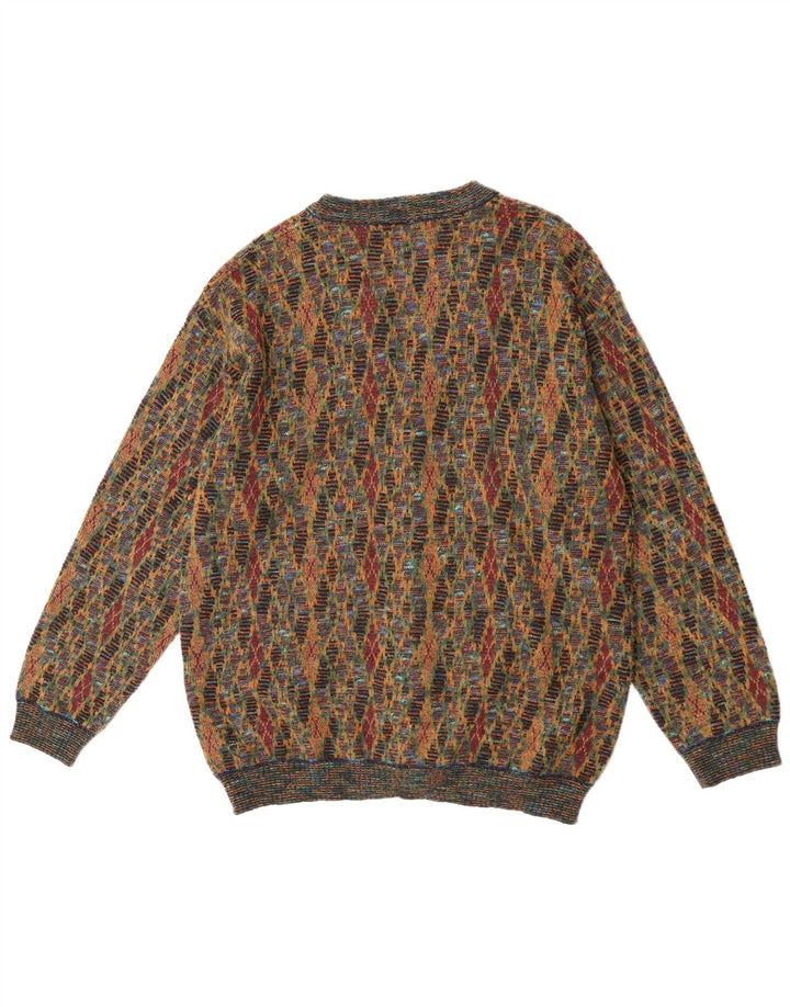 Suspence Męski sweter rozpinany Średni wielobarwny Argyle/Diament
