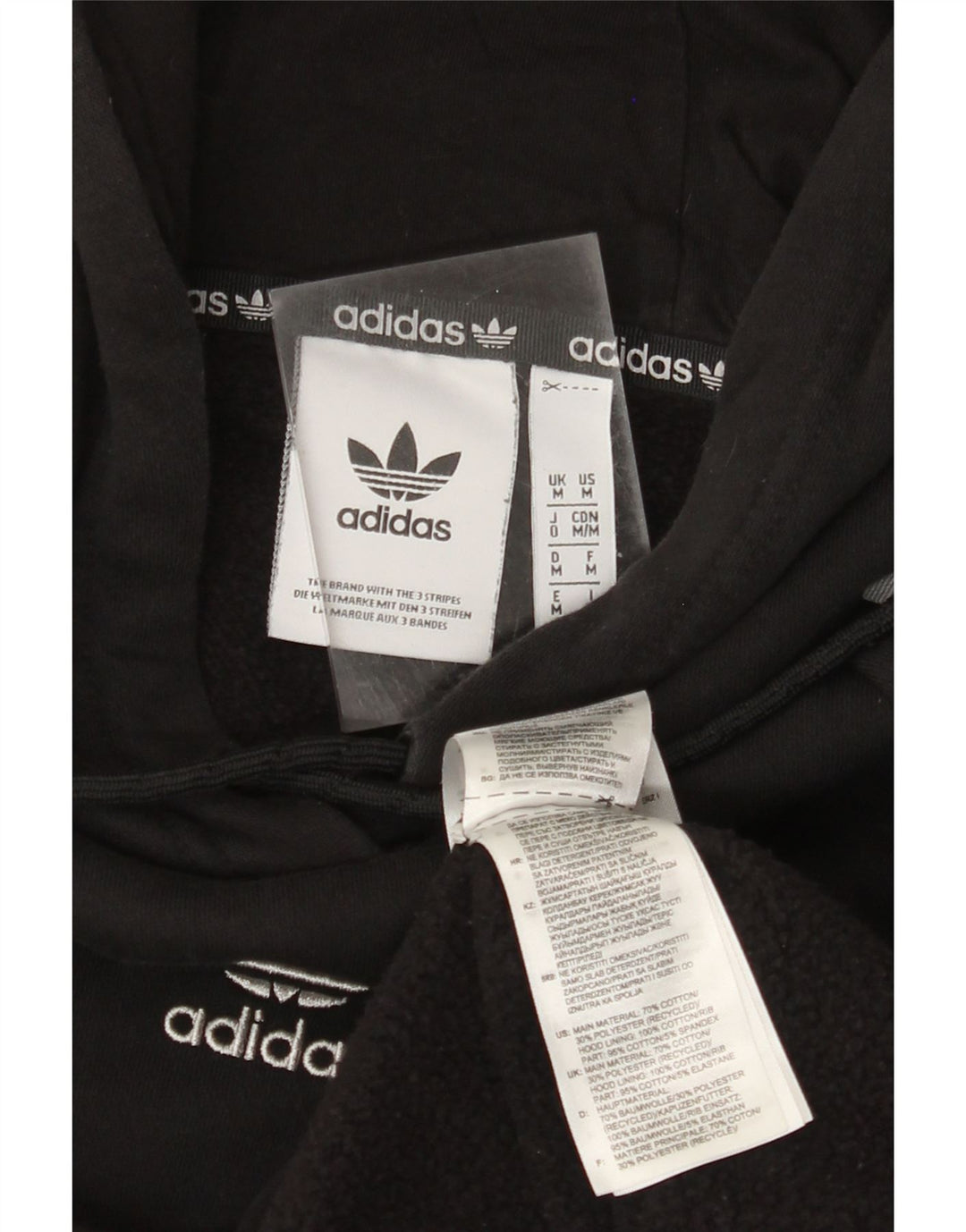 ADIDAS Mens Hoodie Jumper Medium Black Cotton