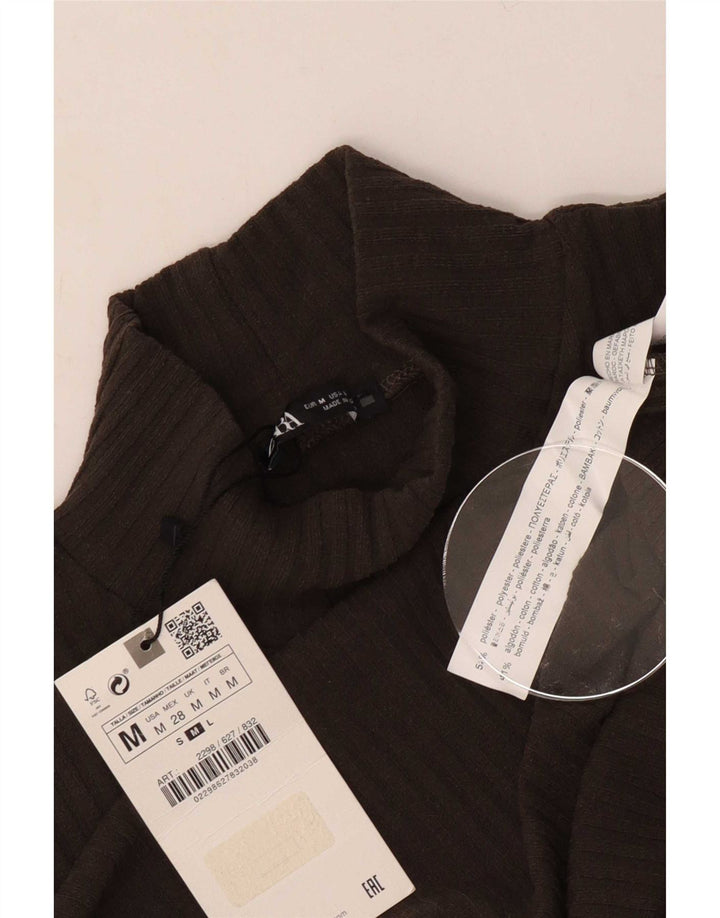Zara Damen Weste Tank Top UK 12 Mittelbraunes Polyester