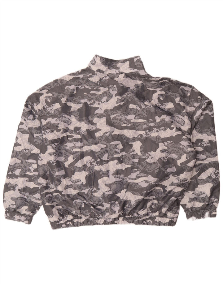 Top de trening Reebok pentru femei cu pulover supradimensionat UK 16, camuflaj mare, gri