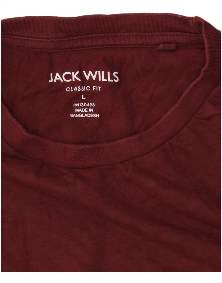 JACK WILLS Mens Classic Fit T-Shirt Top Large Maroon