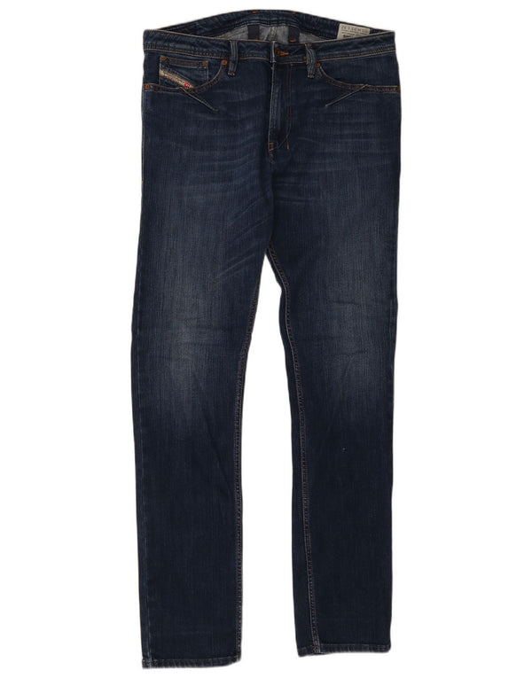 Diesel Mens Shioner Slim Skinny Jeans W33 L32 Azul Marinho Algodão