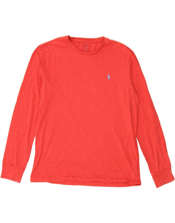 POLO RALPH LAUREN Mens Top Long Sleeve Medium Red Cotton Vintage Polo Ralph Lauren and Second-Hand Polo Ralph Lauren from Messina Hembry 