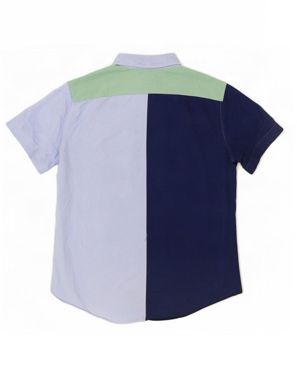 Tommy Hilfiger Mens Short Sleeve Shirt Large Navy Blue Colourblock